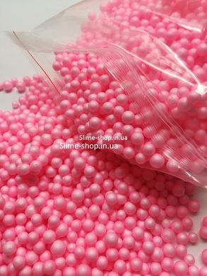 Пенопластовые шарики для слайма средние розовые, 4-6 мм