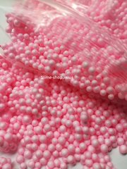 Пенопластовые шарики для слайма маленькие розовые, 2-4 мм