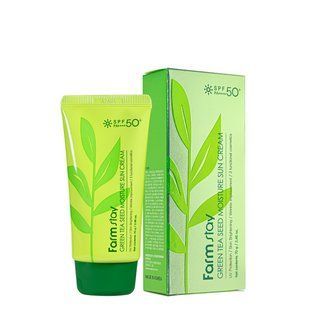 Солнцезащитный крем для лица 3 в 1 FarmStay Green Tea Seed Moisture Sun Cream SPF50+/PA+++ с зеленым чаем, 70 г