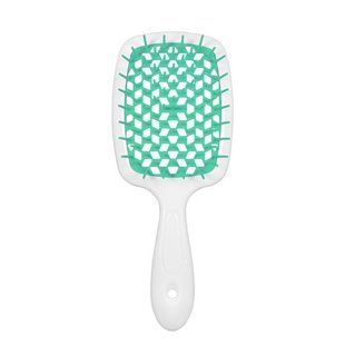 Щітка для волосся масажна продувна Superbrush Plus Hollow Comb прямокутна, Чорна з рожевим