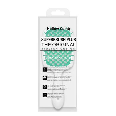 Щітка для волосся масажна продувна Superbrush Plus Hollow Comb прямокутна, Чорна з рожевим