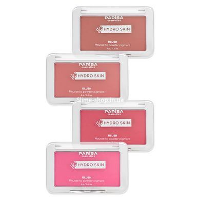 Румяна-мусс Parisa Cosmetics Hydro Skin Blush Mousse to Powder Pigment компактные (PHB-04) , 01 Soft rosey Розово-коричневые