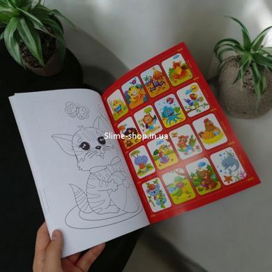 Книжка-розмальовка з наклейками "Джерельце"