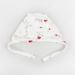 Шапочка на зав'язках для новонароджених Meow
