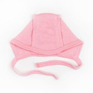 Чепчик на зав'язках однотонний Pink
