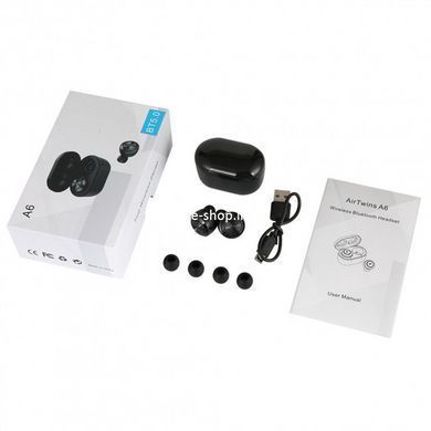 Наушники беспроводные Air Twins A6 TWS Bluetooth-гарнитура с боксом YV-135 для зарядки
