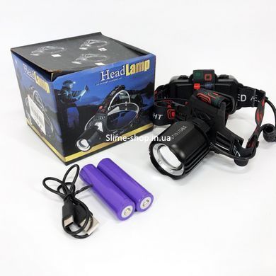 Фонарь налобный с внешним аккумулятором PLD-T115-2PM10-TG (white+blue), YX-954 Фонарик налобник