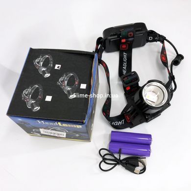 Фонарь налобный с внешним аккумулятором PLD-T115-2PM10-TG (white+blue), YX-954 Фонарик налобник
