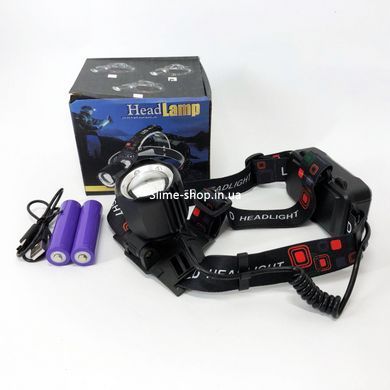Фонарь налобный с внешним аккумулятором PLD-T115-2PM10-TG (white+blue), YX-954 Фонарик налобник