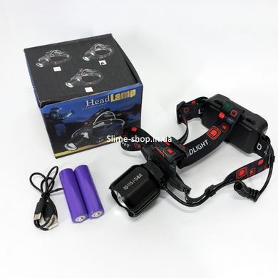 Фонарь налобный с внешним аккумулятором PLD-T115-2PM10-TG (white+blue), YX-954 Фонарик налобник