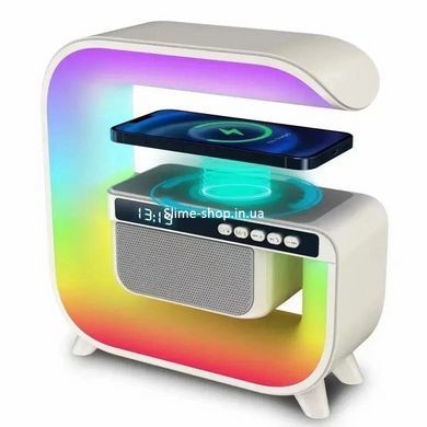 Ночник с колонкой и безпроводной зарядкой RGB G3, Аудио колонка с подсветкой и UM-279 беспроводной зарядкой