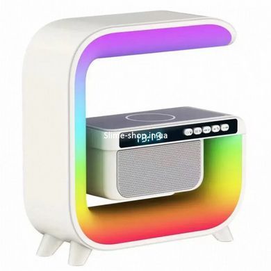 Ночник с колонкой и безпроводной зарядкой RGB G3, Аудио колонка с подсветкой и UM-279 беспроводной зарядкой