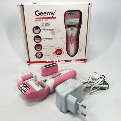 Жіночий акумуляторний депілятор Gemei GM-3052, Епілятор електричний, Універсальна пемза QS-741 для ніг