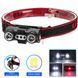Фонарик на голову на батарейках 6532-3030+SMD(WHITE+RED), Налобный фонарь AG-419 для автомеханика