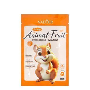 Маска для лица питательная Sadoer Squirrel Animal Fruit Orange тканевая 25 г