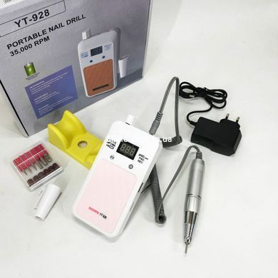Потужний манікюрний фрезер Nail Drill YT-928 білий, Хороший фрезер для манікюру, ZW-650 Фірмовий фрезер