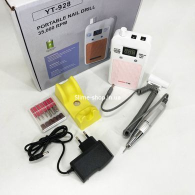Потужний манікюрний фрезер Nail Drill YT-928 білий, Хороший фрезер для манікюру, ZW-650 Фірмовий фрезер