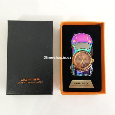 Спиральная зажигалка, электрозажигалка аккумуляторная USB-813 KY-211 + часы