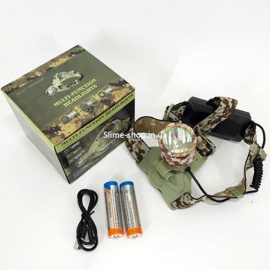 Налобна лампа 2130-T6 Military, Ліхтарик налобник, Налобний ліхтар на голову, Налобний LQ-383 яскравий ліхтар