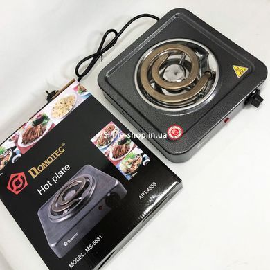 Плита кухонная переносная Domotec MS-5531 1000 Вт, Электрическая PQ-631 плитка одноконфорочная