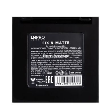 Mатирующая пудра для лица LN Pro Fix & Matt Powder № 104 Dark beige Тёмно-бежевый