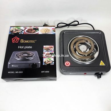 Плита кухонная переносная Domotec MS-5531 1000 Вт, Электрическая PQ-631 плитка одноконфорочная