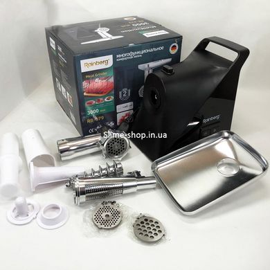 М'ясорубка для виготовлення Rainberg RB-679 3000W, М'ясорубка для томатів, Потужна NI-475 компактна м'ясорубка