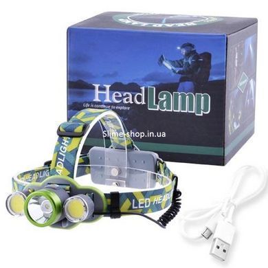 Ліхтарик налобний з usb зарядкою 2133-T6 + 2COB, Ліхтарик налобний led, Налобний RT-949 ліхтарик bailong