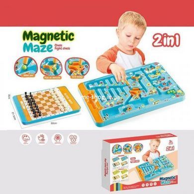 Магнитная игра 2в1 сортер, шахматы, магнитный стилус, в коробке