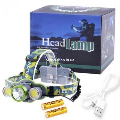 Ліхтарик налобний з usb зарядкою 2133-T6 + 2COB, Ліхтарик налобний led, Налобний RT-949 ліхтарик bailong