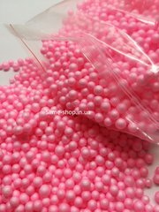 Пінопластові кульки для слайма середні рожеві, 4-6 мм.