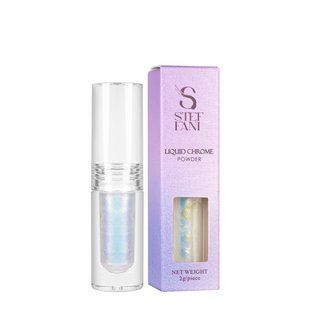 Втирання для гель-лаку Steffani Liquid Chrome Powder перламутрове рідке 2 мл, 01 Золотистий перламутр