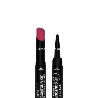 Помада матовая с карандашом для губ 2 в 1 Revuelle Lip Contour Kit тон 02 Малиновый, 1,8 + 0,2 г