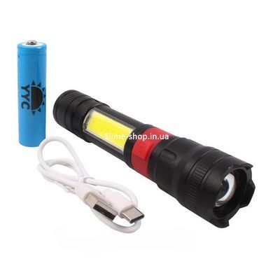 Портативный светодиодный фонарь с зарядкой PL-826-P70-COB(white+red), VK-455 Походный фонарик