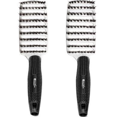 Щітка для волосся масажна продувнаяSalon Professional з ворсом вигнута 0076B