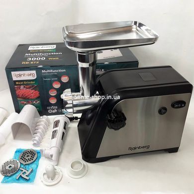 Электромясорубка для дома Rainberg RB-672 3000W, Мясорубка с шинковкой кубиками, ZQ-870 Томатная мясорубка