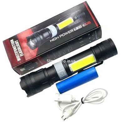 Портативный светодиодный фонарь с зарядкой PL-826-P70-COB(white+red), VK-455 Походный фонарик
