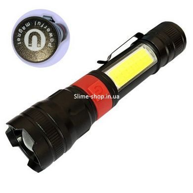 Портативный светодиодный фонарь с зарядкой PL-826-P70-COB(white+red), VK-455 Походный фонарик