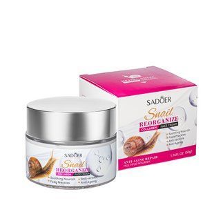 Антивозрастной крем для лица Sadoer Snail Collagen Collagen Reorganizing с муцином улитки 50 г