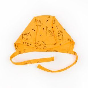 Чепчик для немовлят на зав'язках із зовнішніми швами Dino