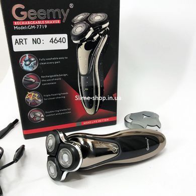 Бритва для гладкого гоління Gemei GM-7719, Чоловічі електробритви для обличчя, ZC-114 Бездротова електробритва