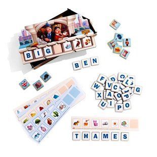 Деревянная детская развивающая игра "Ребус", на английском языке