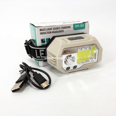 Ліхтарик налобний з usb зарядкою SH-S9-XPE+COB+3SMD(red), Ліхтарик налобник, Надійний VR-122 налобний ліхтар