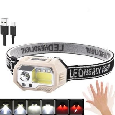 Ліхтарик налобний з usb зарядкою SH-S9-XPE+COB+3SMD(red), Ліхтарик налобник, Надійний VR-122 налобний ліхтар