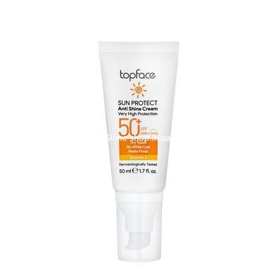 Солнцезащитный крем для лица матирующий topface SPF 50+ 50 мл (РТ806.002)