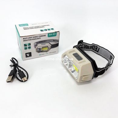 Ліхтарик налобний з usb зарядкою SH-S9-XPE+COB+3SMD(red), Ліхтарик налобник, Надійний VR-122 налобний ліхтар