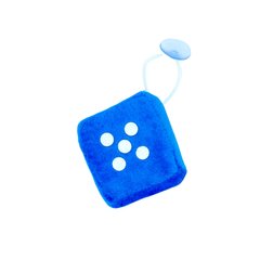 Брелок Кубик Ігровий на присосці синій