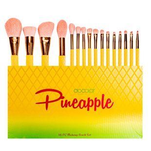 Набір пензлів для макіяжу Docolor Pineapple (16шт) DO-P1610
