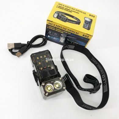 Налобный фонарь яркий X52, 2LED+6SMD RGB, Фонарик на голову для роботы, Хороший фонарик MA-438 для рыбалки