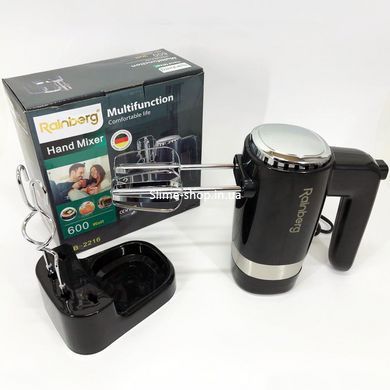 Миксер ручной Rainberg RB-2216 (5 скоростей, 2 насадки и подставка) 600W, мощный миксер WP-996 блендер ручной